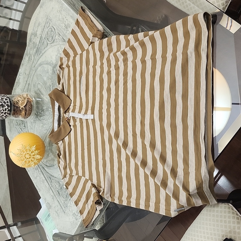 ICEBREAKER MEN'S  QUATRRO STRIPPED MERINO POLO SHIRT NWOT LARGE